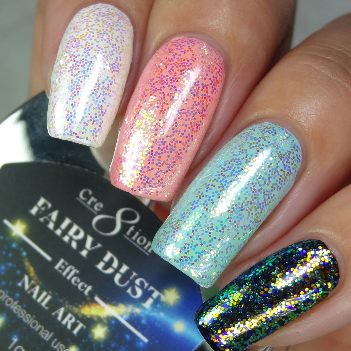 Cre8tion - Nail Art Effect - Fairy Dust Full Set - 7 Colors Collection - 8.50/each