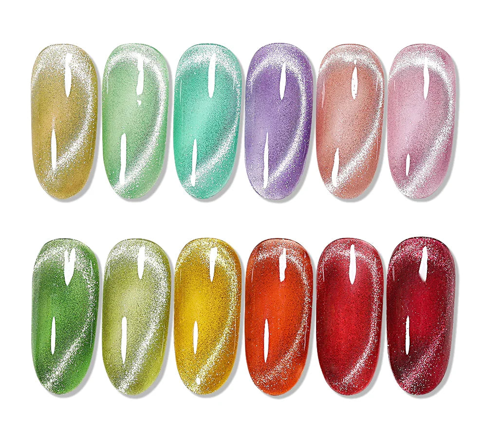 Cre8tion Cat Eye Soak Off Gel 0.5oz - Full Set 36 New Colors (#37 - #72) w/ 2 Magnet Duo