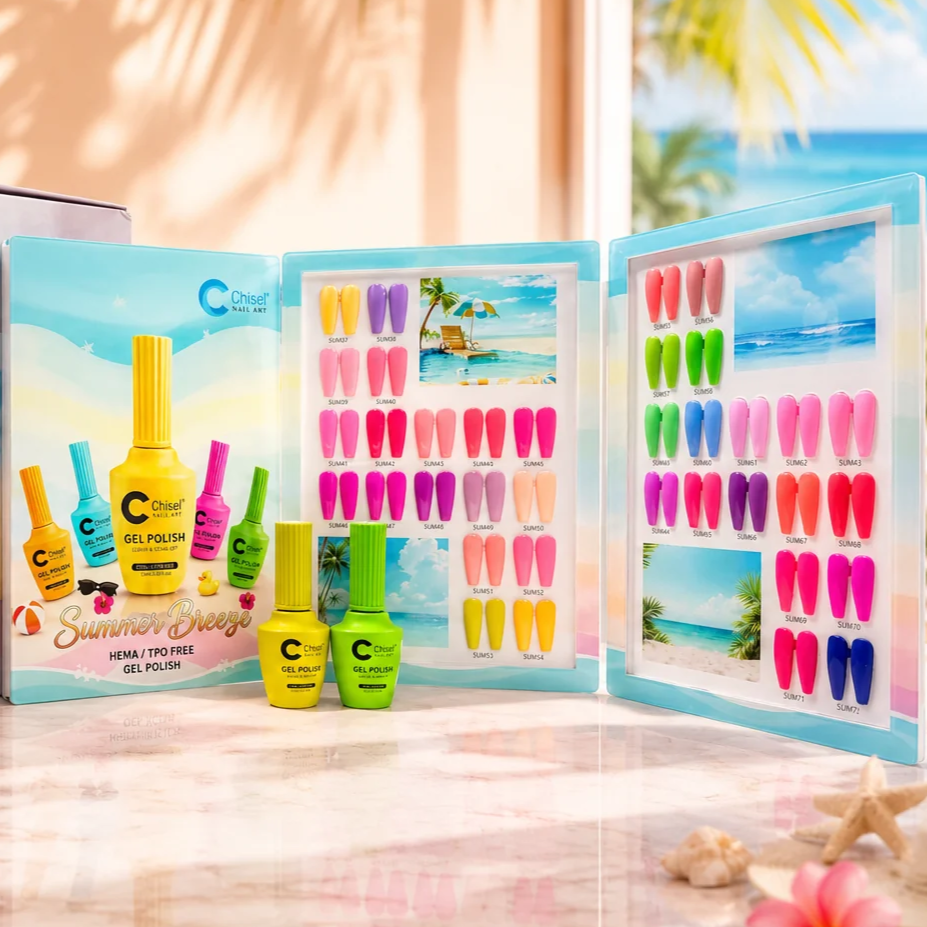 Chisel Summer Breeze Collection Gel 0.5oz - Set 36 Colors w/ 1 Acrylic Booklet